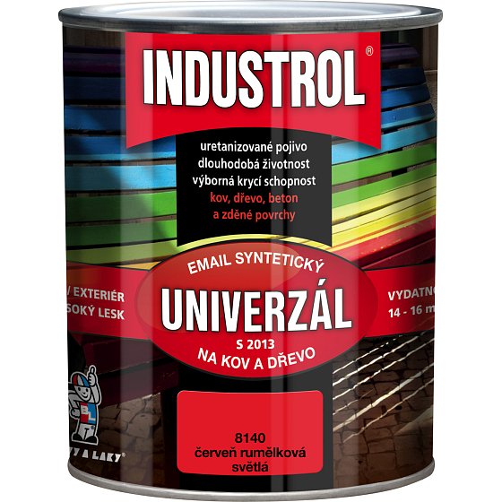 Industrol S2013 uniwersalny połyskowy lak do metalu i drewna, 8140 jasna czerwień kadmu, 600 ml