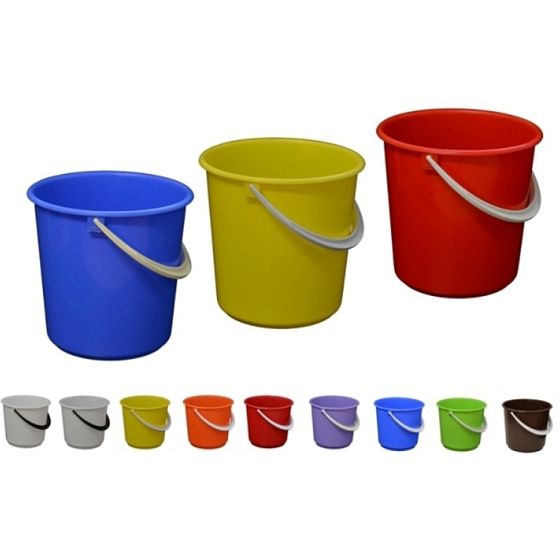 Wiadro plastikowe bez odpływu, różne kolory 8 l