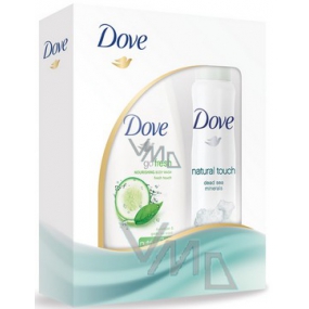 Dove Natural Touch deodorant sprej 150 ml + Go Fresh Touch Okurka & Zelený čaj sprchový gel 250 ml, kosmetická sada