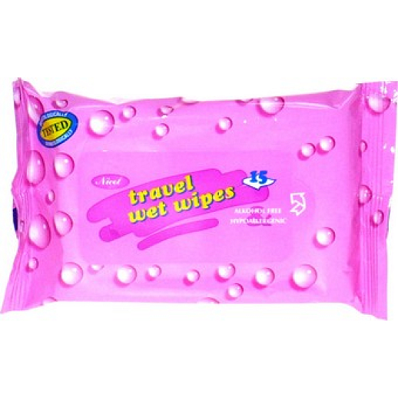 Nicol Travel Wet Wipes hypoalergenní cestovní vlhčené ubrousky 15 kusů