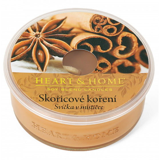Heart & Home Skořicové koření Sojová vonná svíčka v mističce doba hoření až 12 hodin 38 g