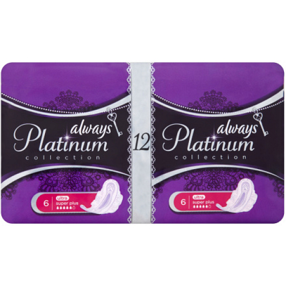 Always Platinum Collection Ultra Super Plus intimní vložky 2 x 6 kusů