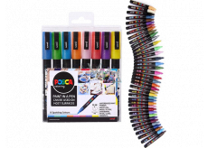 Posca Uniwersalny zestaw markerów akrylowych 0,9 - 1,3 mm Mix błyszczących kolorów 8 sztuk PC-3M