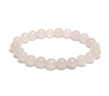 Różowy kamień naturalny, kulka 8 mm / 16 - 17 cm, kamień miłości