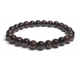 Granat elastyczny naturalny kamień, kulka 8 mm / 16 - 17 cm, kamień ognia, miłości