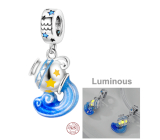 Charm Srebrny 925 Luminozny - Znak zodiaku Wodnik, zawieszka na bransoletkę