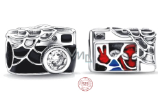 Zawieszka ze srebra próby 925 Marvel Spiderman aparat fotograficzny, koralik do bransoletki