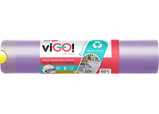 viGO worki na odpady zrywające fioletowe LDPE 27 µ 60 l, 60 × 52 cm, 10 szt.