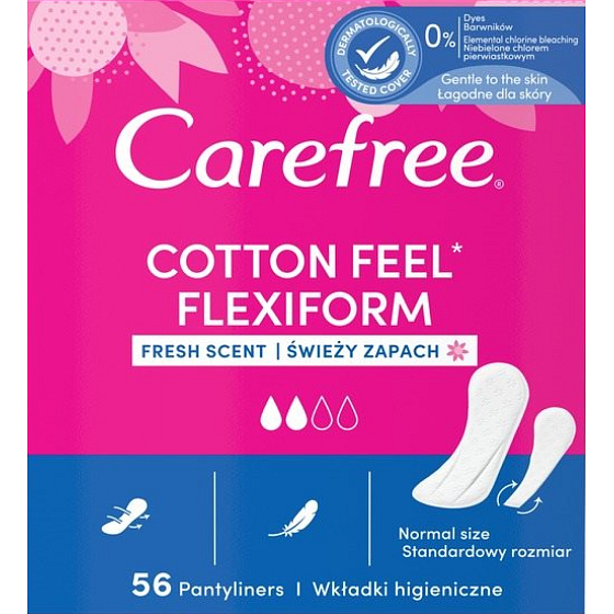 Carefree Cotton Flexiform wkładki, 56 sztuk