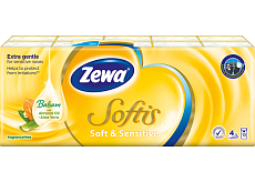 Zewa Softis Soft & Sensitive 4-warstwowe chusteczki papierowe, 10× 9 szt.