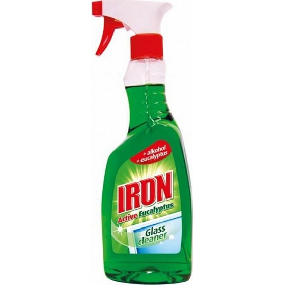 Iron Active Eucalyptus čistič oken a skleněných ploch s alkoholem 500 ml
