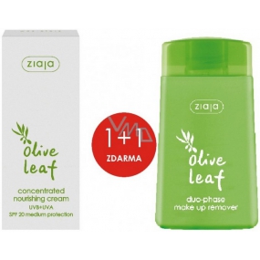 Ziaja Olivové listy SPF 20 vyživující koncentrovaný krém 50 ml + Olivové listy dvoufázový odličovač make-upu 120 ml, duopack