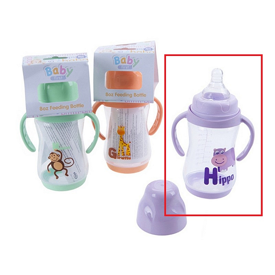 Baby First Hroch 0+ kojenecká láhev s úchopy 250 ml