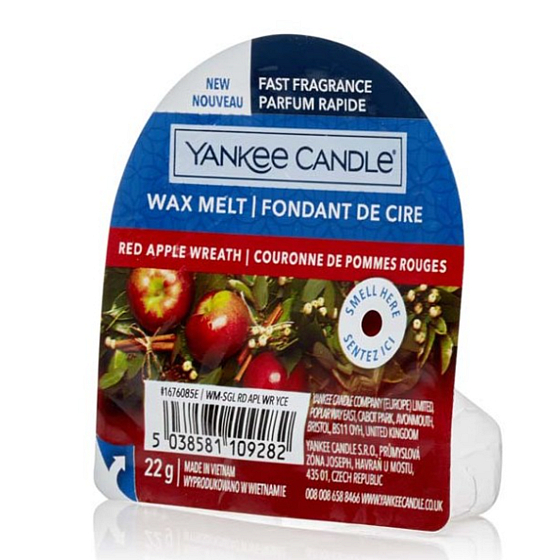 Yankee Candle Red Apple Wreath - Věnec z červených jablíček vonný vosk do aromalampy 22 g