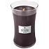 WoodWick Black Plum Cognac - Koňak z černých švestek vonná svíčka s dřevěným knotem a víčkem sklo velká 609 g