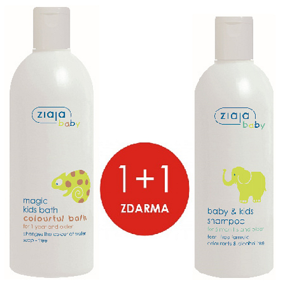 Ziaja Baby Colourful Bath magická pěna do koupele 400 ml + jemný šampon na vlasy 270 ml, duopack