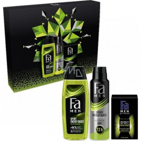 Fa Men Energy Boost sprchový gel 250 ml + antiperspirant sprej 150 ml + voda po holení 100 ml, kosmetická sada pro muže