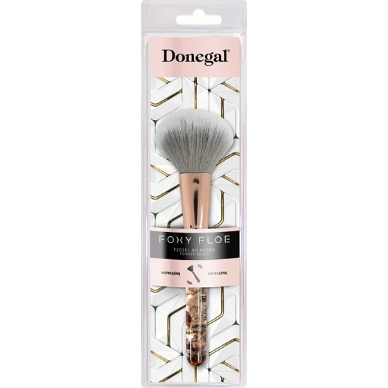 Donegal Foxy Floe Powder Brush kosmetický štětec se syntetickými sametovými štětinami na pudr 18 cm