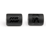 Onyx Wodnik znak zodiaku, zawieszka do bransoletki naturalny kamień, wielkość 10 mm 1 sztuka, kamień żywy szary