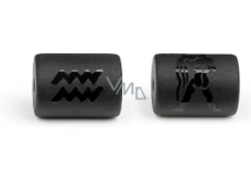 Onyx Wodnik znak zodiaku, zawieszka do bransoletki naturalny kamień, wielkość 10 mm 1 sztuka, kamień żywy szary