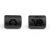 Onyx Błędnik znaku zodiaku, wisiorek na łańcuszek naturalny kamień, wałek 10 mm 1 sztuka, kamień życiowej siły