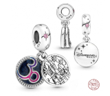 Charm Srebrna 925 Disney Paryż, 2w1 zawieszka na bransoletkę podróżną