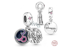 Charm Srebrna 925 Disney Paryż, 2w1 zawieszka na bransoletkę podróżną