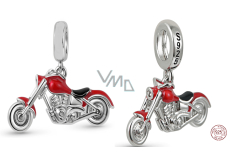 Charm Srebrny 925 Motocykl Czerwony, zawieszka na bransoletkę podróży