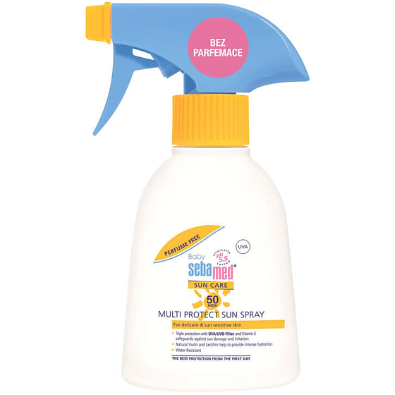 SebaMed Baby Sun Care Multi Protect OF50 spray do opalania dla dzieci bez zapachu 200 ml