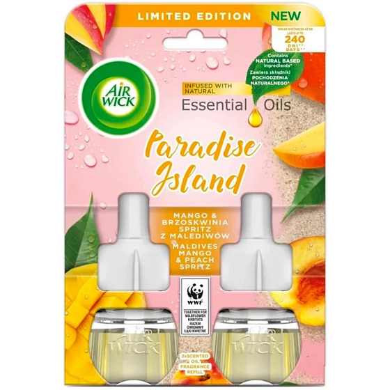 Air Wick Mango brzoskwinia Duo elektryczny odświeżacz powietrza płynny zapasowy wkład 2 x 19 ml