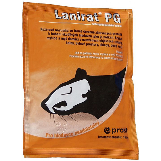 Prost Lanirat PG granule k hubení potkanů, krys, myšic a myší domácích 100 g