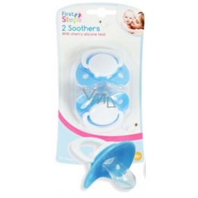 First Steps Bpa Free Ortodontické silikonové šidítko třešnička modré 2 kusy First Steps Bpa Free Ortodontické silikonové šidítko třešnička modré 2 kusy