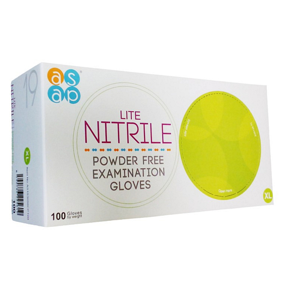 Asap Rukavice Syntetický nitril latex jednorázové nepudrované vyšetřovací velikost XL box 100 kusů