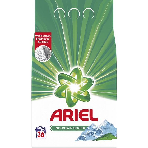 Ariel Mountain Spring prací prášek pro čisté a voňavé prádlo bez skvrn 36 dávek 2,7 kg
