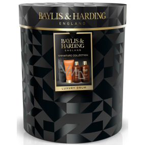 Baylis & Harding Men Černý pepř a Ženšen sprchový gel 300 ml + balzám po holení 200 ml + mycí gel na tělo a vlasy 300 ml + ručník na obličej, kosmetická sada pro muže