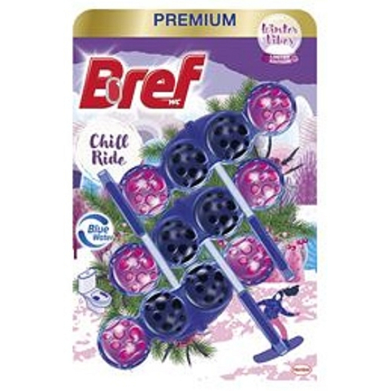 Bref Premium Chill Ride WC blok pro hygienickou čistotu a svěžest Vaší toalety, zbarvuje vodu, Mega pack limitovaná edice 3 x 50 g