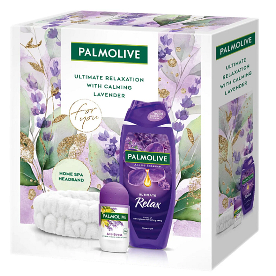 Palmolive Lawendowy Antystresowy antyperspirant roll-on 50 ml + Żel pod prysznic Relax 500 ml + Karta, zestaw kosmetyków dla kobiet