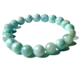 Larimar náramek elastický přírodní kámen, 10 - 11 mm / 16 - 17 cm, klid - mír - vyrovnanost