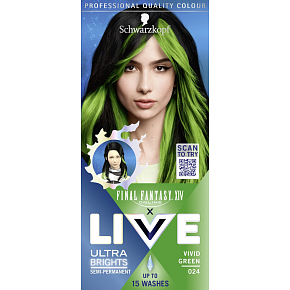 Schwarzkopf Live Ultra Brights semi-permanentna farba do włosów 024 Żywa zieleń 50ml Schwarzkopf Live Ultra Brights semi-permanentna farba do włosów 024 Żywa zieleń 50ml