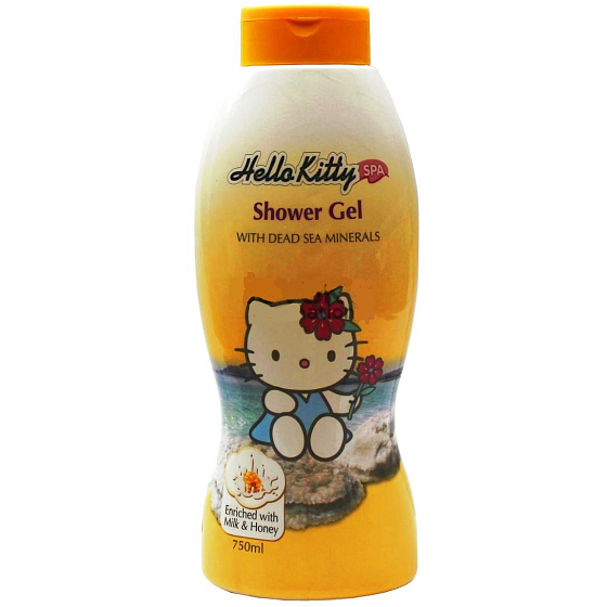 Hello Kitty Milk & Honey Mrtvé moře sprchový gel s minerály pro děti 750 ml