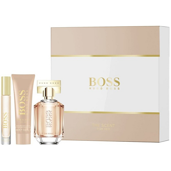 Hugo Boss The Scent parfémovaná voda pro ženy 50 ml + tělové mléko 50 ml + parfémovaná voda 7,4 ml, dárková sada