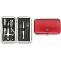 Kellermann 3 Swords Luxusní manikúra 6 dílná Artical Leather Red 7848 PN