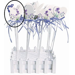 Slepička dřevěná s levandulovým dekorem zápich cca 5 cm + špejle