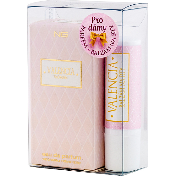 Moje Valencia Woman parfémovaná voda 15 ml + balzám na rty 3,8 g, dárková sada č. 36