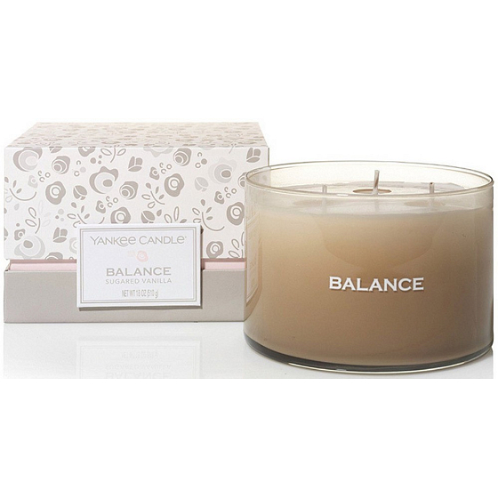 Yankee Candle Balance Sugared Vanilla - Cukrová vanilka vonná svíčka sklo 3 knoty 510 g