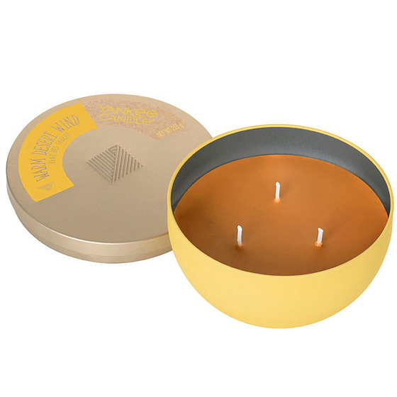 Yankee Candle Warm Desert Wind - Teplý pouštní vítr vonná svíčka v plechové misce Wanderlust 3 knoty 198 g