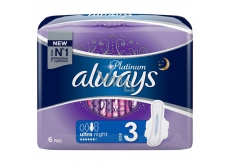 Always Platinum Ultra Night podpůrné vložky s křidélky 6 kusů