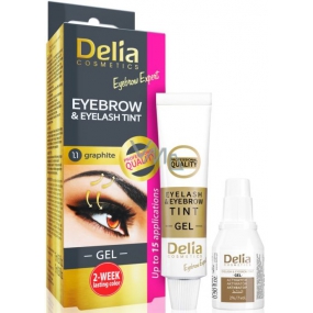 Delia Cosmetics Eyebrow Expert żelowa farba do brwi i rzęs z aktywatorem 1.1. Grafit - szary 2 x 15 ml