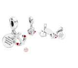 Zawieszka ze srebra 925 Kotwica miłości 2w1, charms do bransoletki miłość