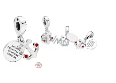 Zawieszka ze srebra 925 Kotwica miłości 2w1, charms do bransoletki miłość